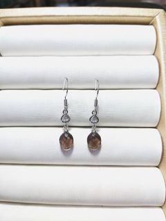 茶晶銀耳環64246533189250110