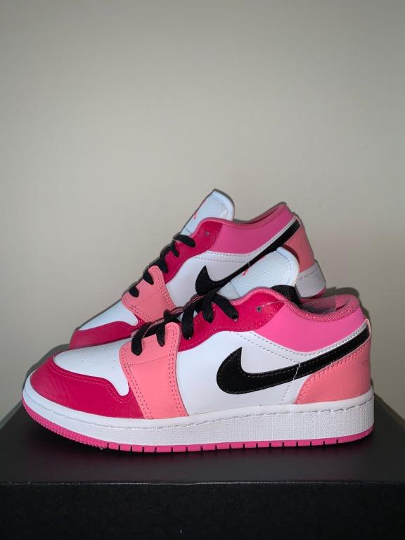 Pink and red jordans hot sale