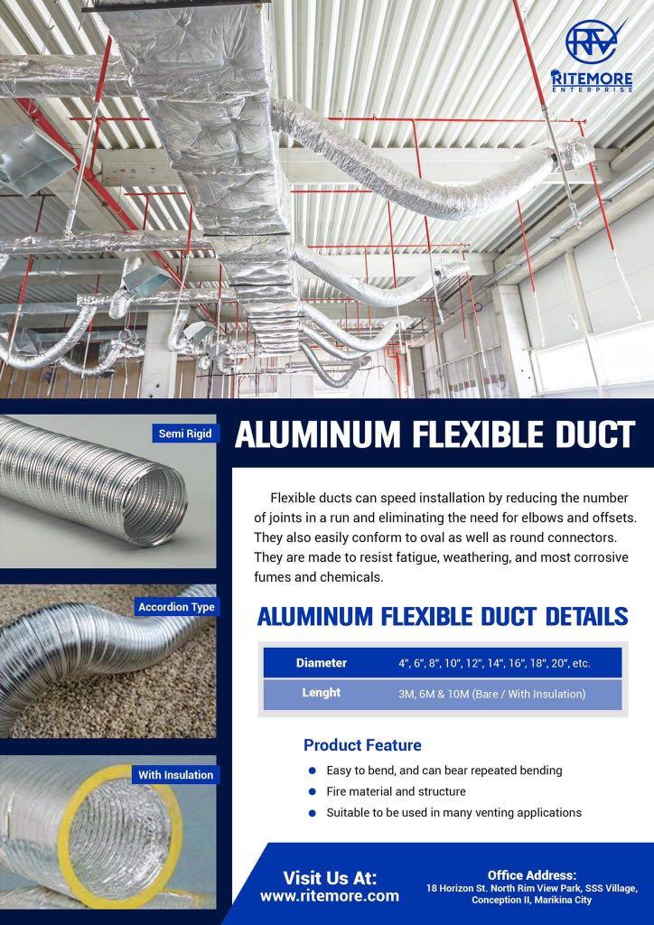Lambro Aluminum Duct Awoco Inches Diameter X Feet Long Semi