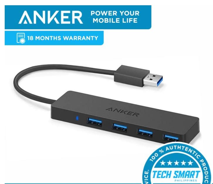 Anker 4-Port USB 3.0 Ultra Slim Data Hub for Laptops and Desktops ...