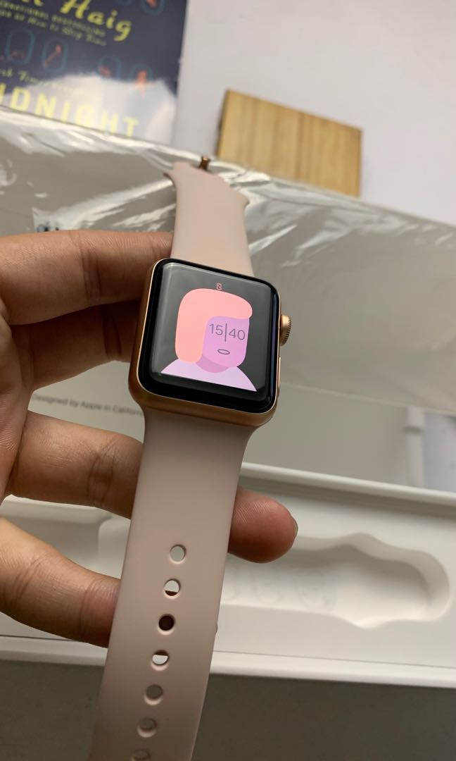 Apple Watch Rose Gold Series 3 38 Fullset Original, Elektronik, Lainnya