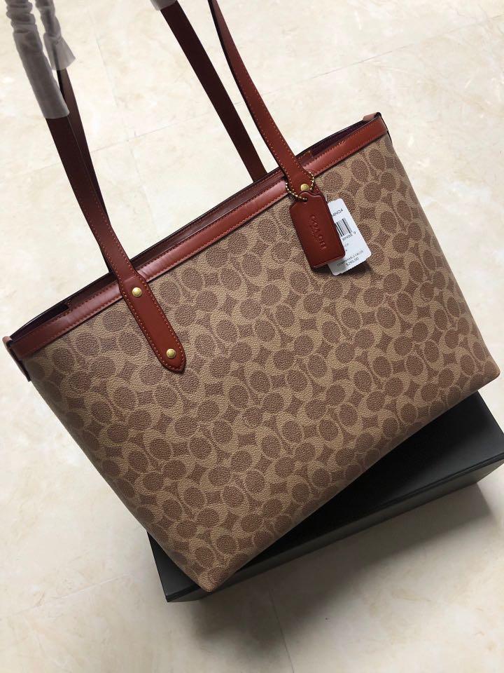 Coach central tote with zip in signature canvas sales