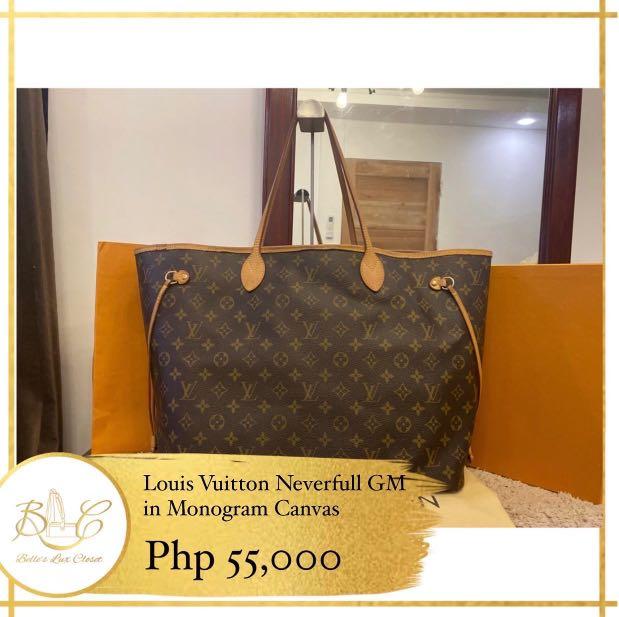 Authentic LV NeverFull GM size, Luxury, Bags & Wallets on Carousell