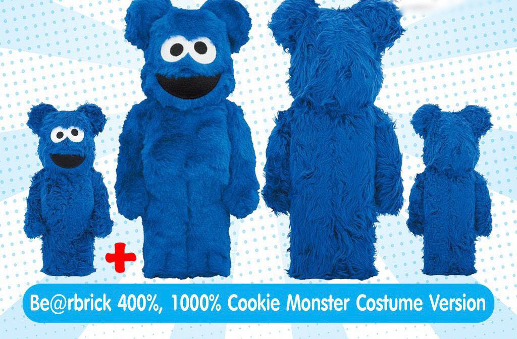 400% + 1000% Bearbrick Cookie Monster Costume Ver. , Hobbies