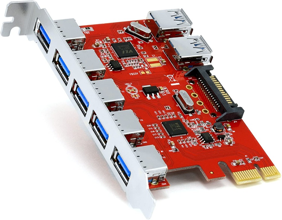 [BNIB] CSL (300769) 7 Port USB 3.0 PCI Express PCIe Controller, 5 ...