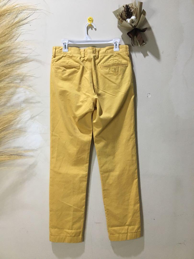 Bright yellow pants j.crew, Fesyen 