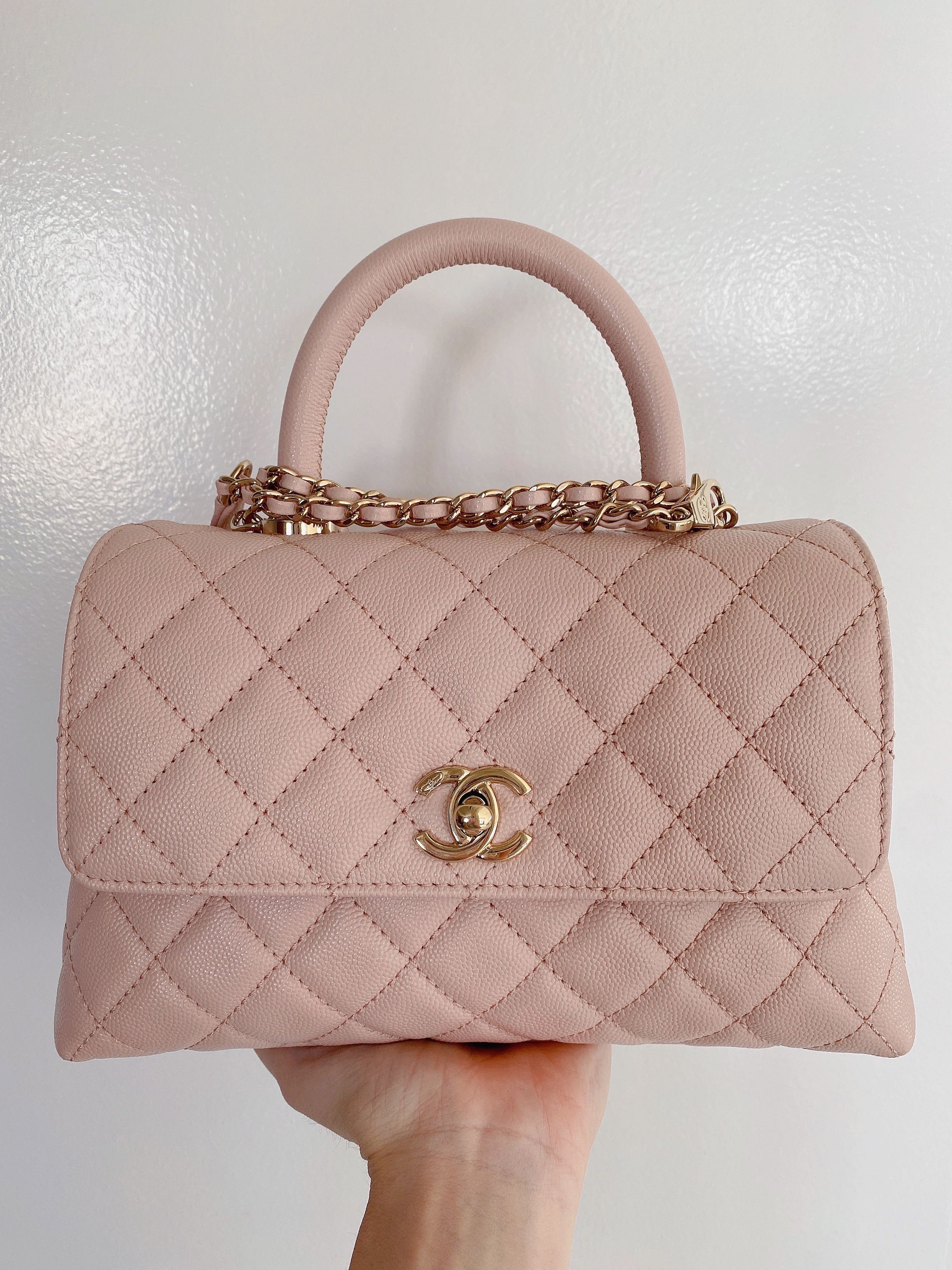 Chanel Small Coco Handle in 21A Rose Clair, Women's Fashion, Bags