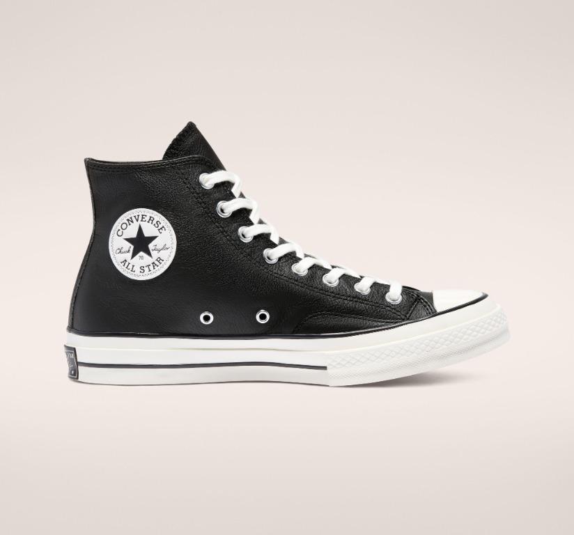 Red leather chuck taylors top