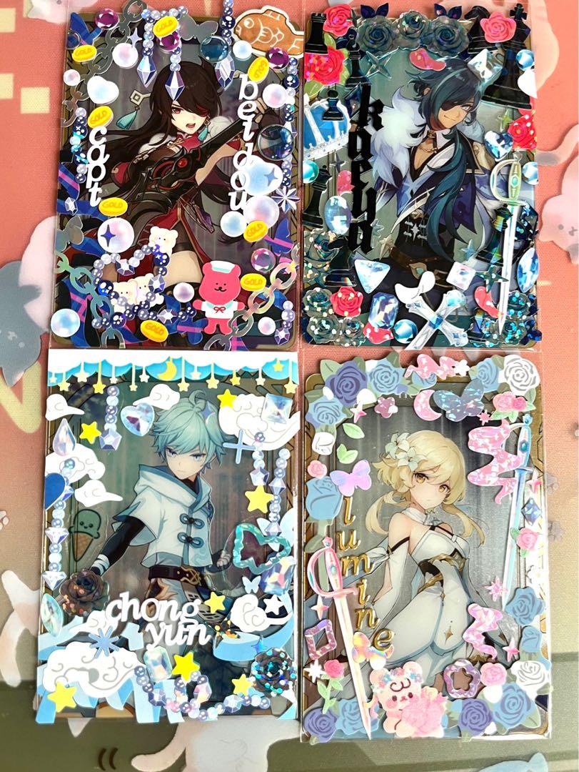 genshin card sleeves Hutao Impact Holographic Custom deco Genshin Impact wafer