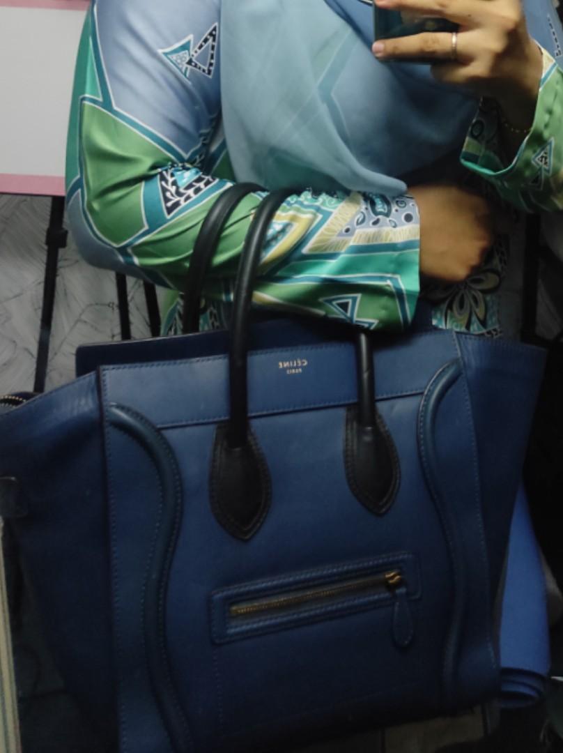 Dark blue Celine luggage mini Women s Fashion Bags Wallets