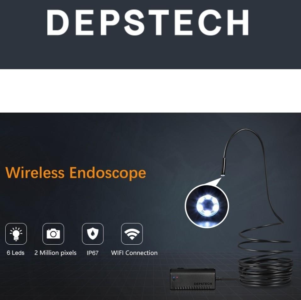 Depstech Wireless Endoscope, WiFi Borescope Inspection 2.0 Megapixel HD