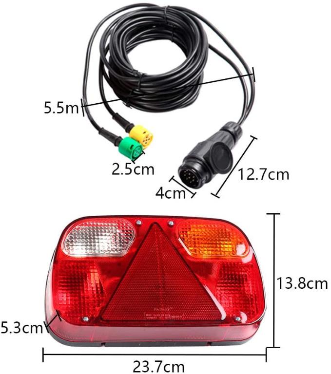 Etuker 1 Pair Trailer Tail Lights Kit Trailer Rear Light 12 V Universal Waterproof Trailer Rear 