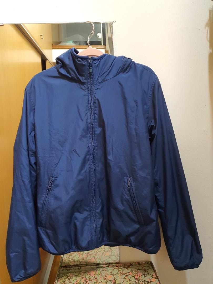 Fleece lined waterproof Uniqlo jacket in pretty blue