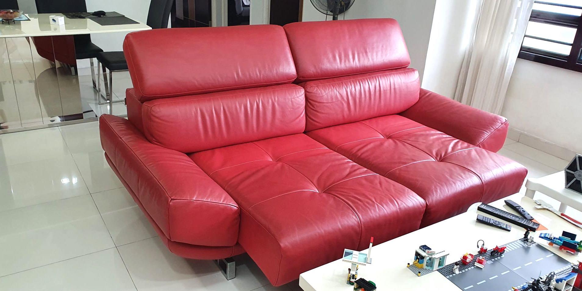Full Leather Recliner Sofa, Furniture & Home Living, Furniture, Sofas on Carousell