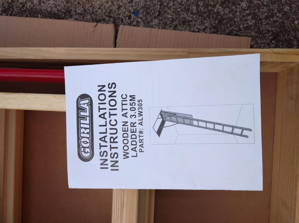 Gorilla Wooden Attic Ladder 3.05M, Furniture & Home Living, Home