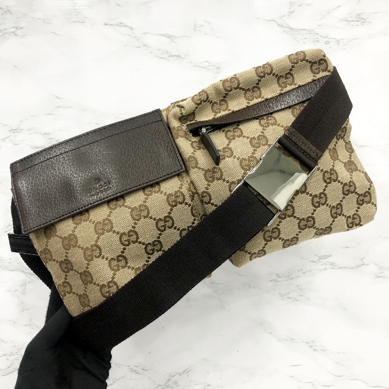 GUCCI 28566 GG CANVAS WAIST BELT BAG 217020225 Men s