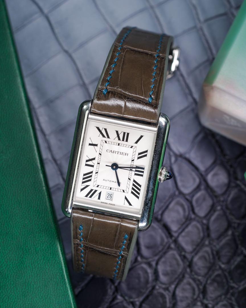 Cartier tank hotsell solo green strap