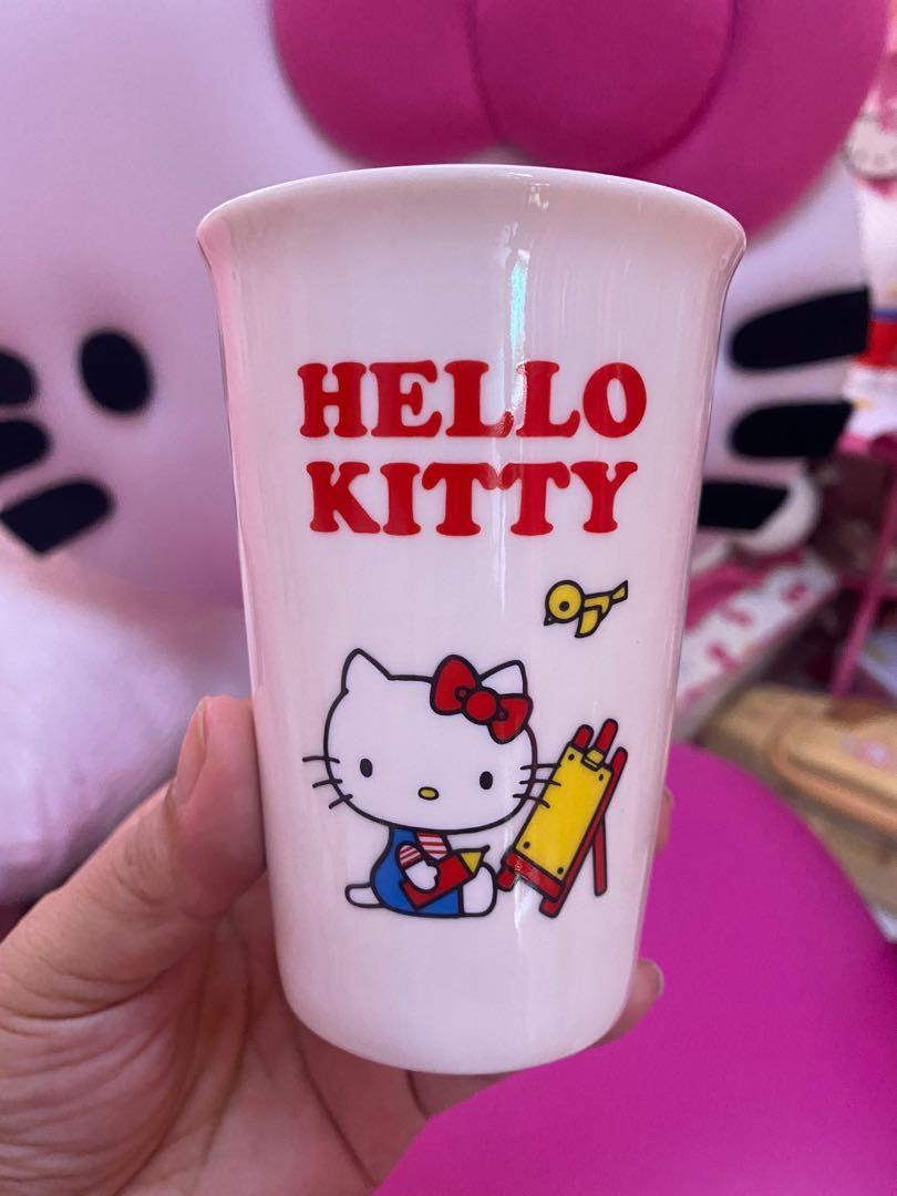 Hello Kitty Glass (Category: Dinnerware & Cutlery) located in Pasig City. Submitted by caes_treasures (Listing ID 1121844065, Image 2). Description: SANRIO- Vintage Authentic Hello Kitty Ceramic Glass, 6 items availbale.