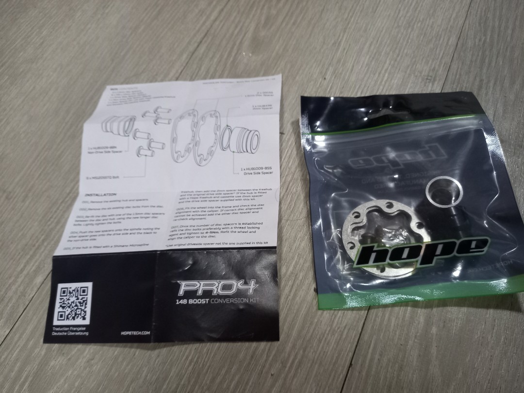 Hub hope pro 4 boost conversion kit, Sports Equipment, Bicycles & Parts