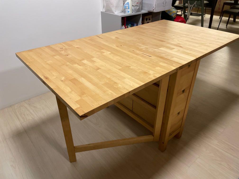 IKEA Norden Gateleg Folding Table, Furniture & Home Living, Furniture ...