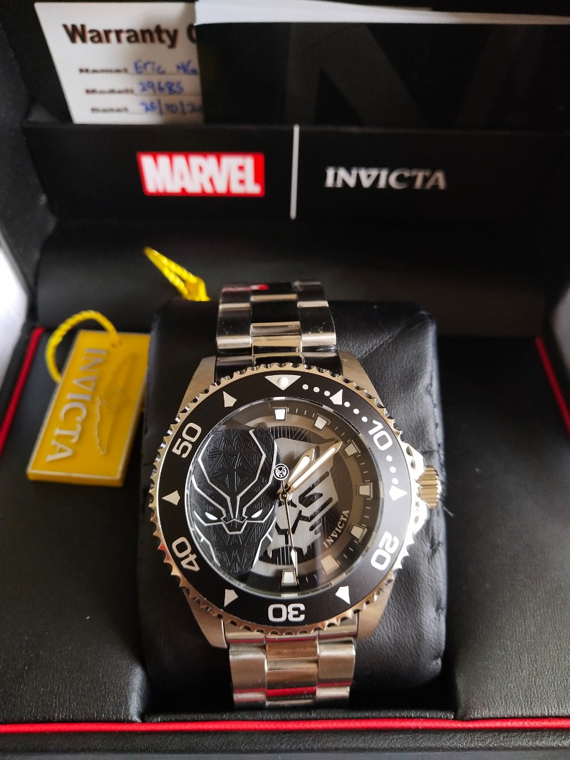 Invicta black shop panther watch gold
