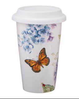 Lenox Butterfly Meadow Double Wall Ceramic Thermal Travel Mug