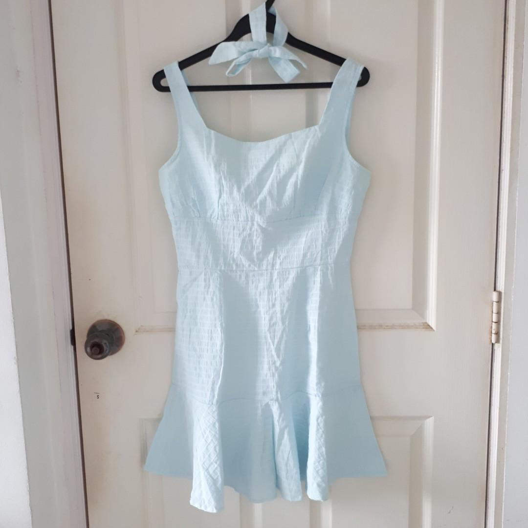 Light Blue Babydoll Dress, Women's 
