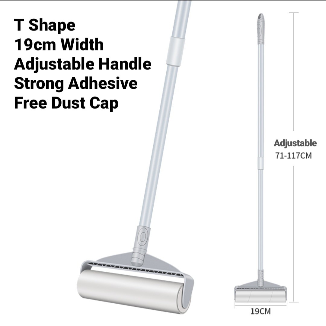 Lint Roller with Extendable Rod (Mop/Sweep) 19cm, Furniture & Home