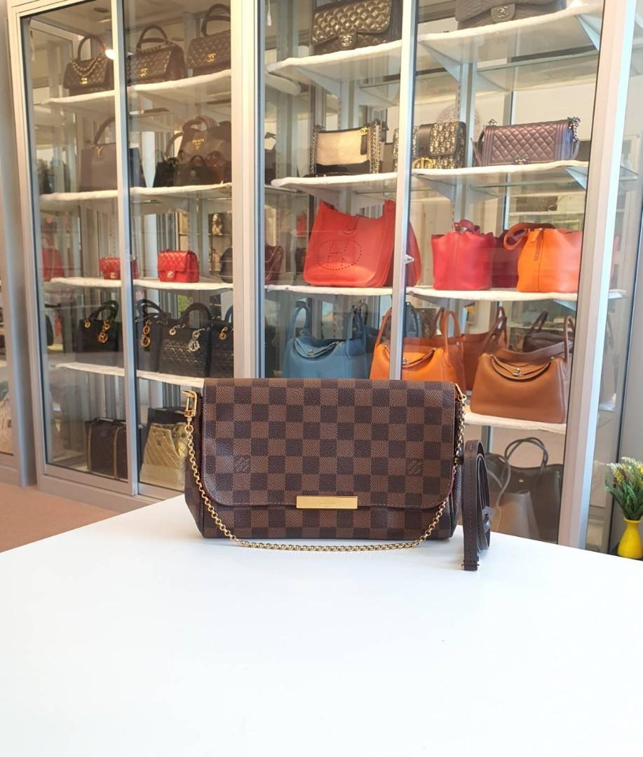 Louis Vuitton Favourite MM Damier Ebene Year 2017, Luxury, Bags & Wallets  on Carousell
