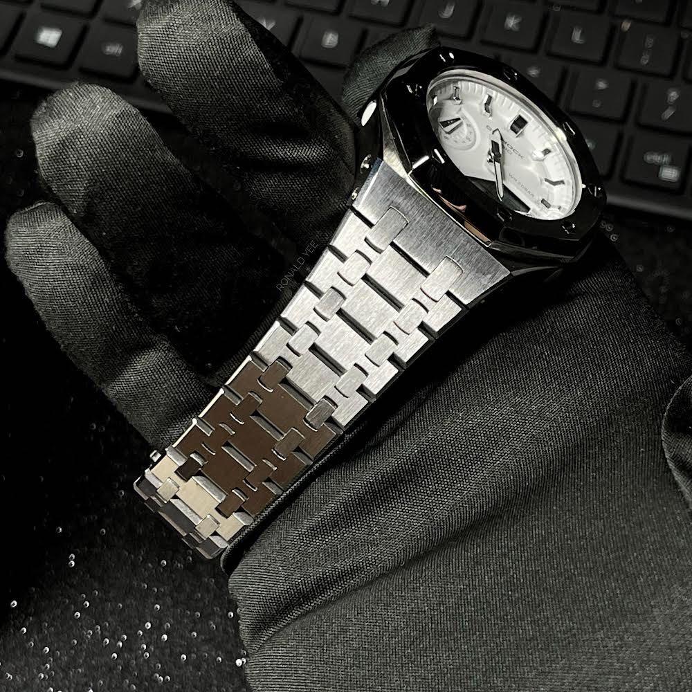 MINI CASIOAK GMA S2100 7 IN FULL 316L STAINLESS STEEL BEZEL AND BRACELET METAL CASIOAK GMAS2100 GMA S2100 NOT GA 2100 NOT GA 2110