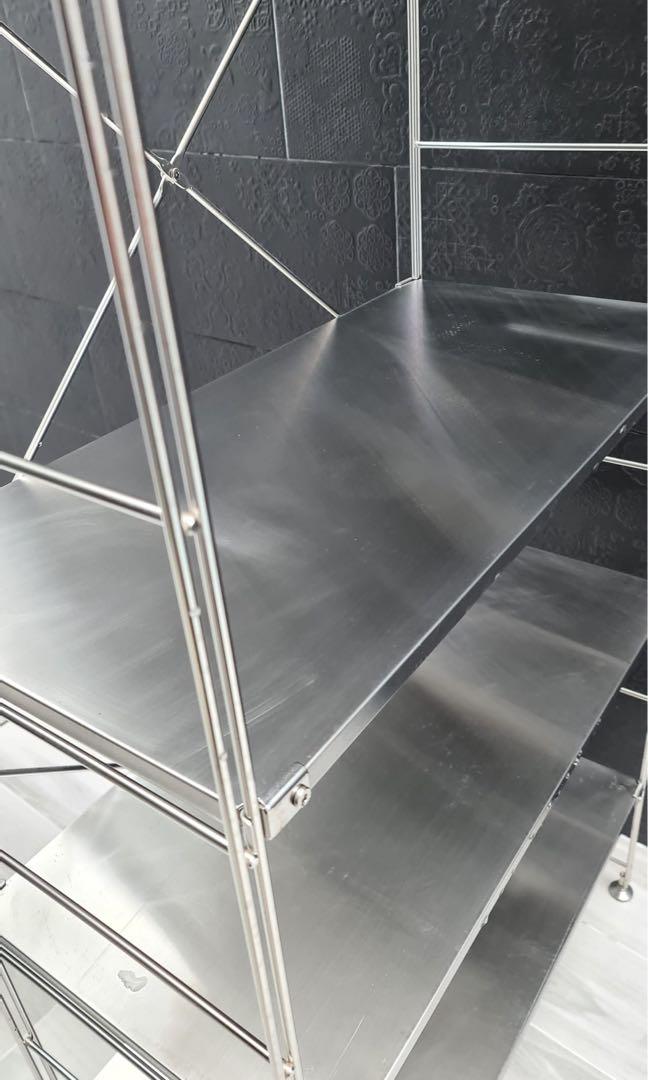 Muji Stainless Steel Unit Shelf Set, Furniture & Home Living, Bathroom