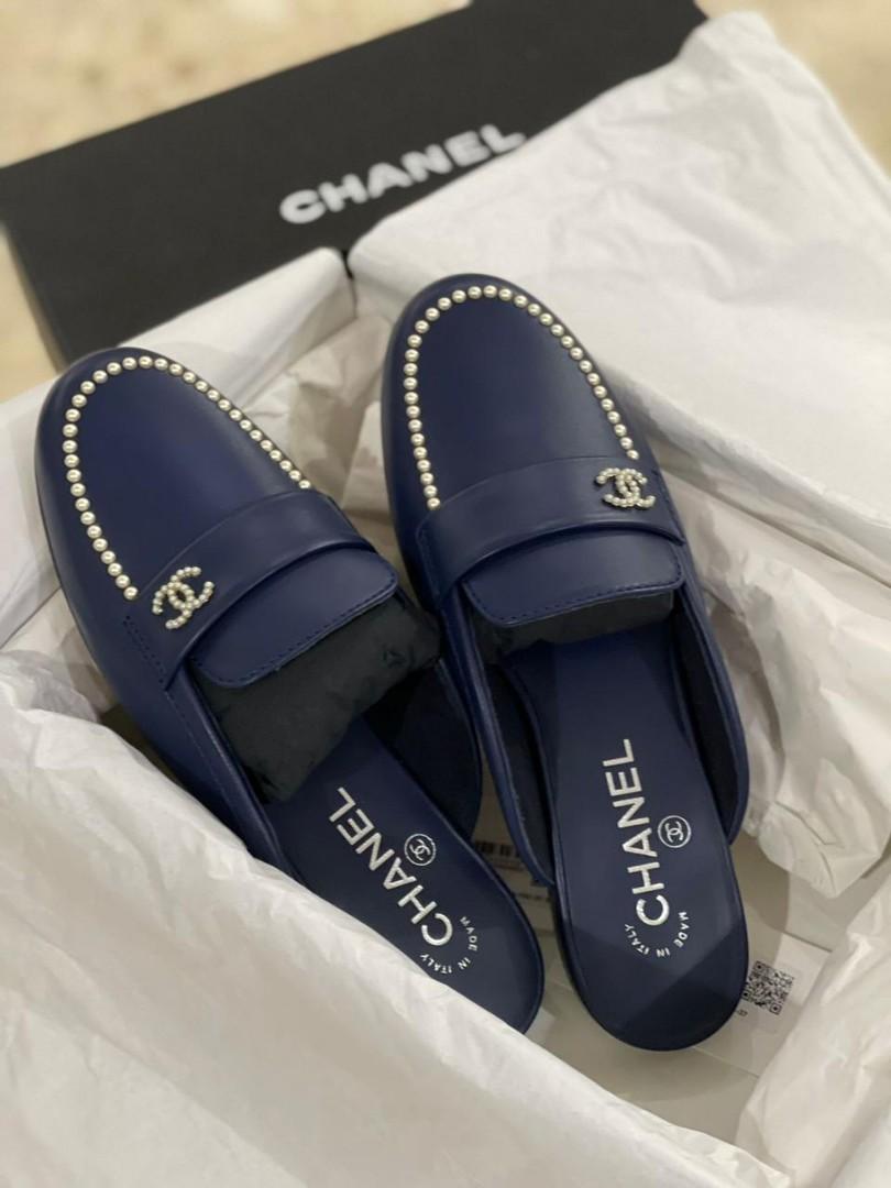 pearl chanel mules 37