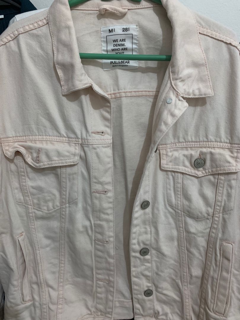 pull&bear denim jacket in khaki