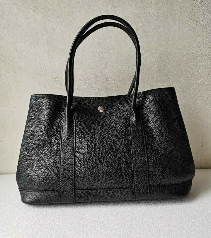 Preloved HERMES GARDEN PARTY BLACK MEDIUM BAG, Riri zipper, Luxury
