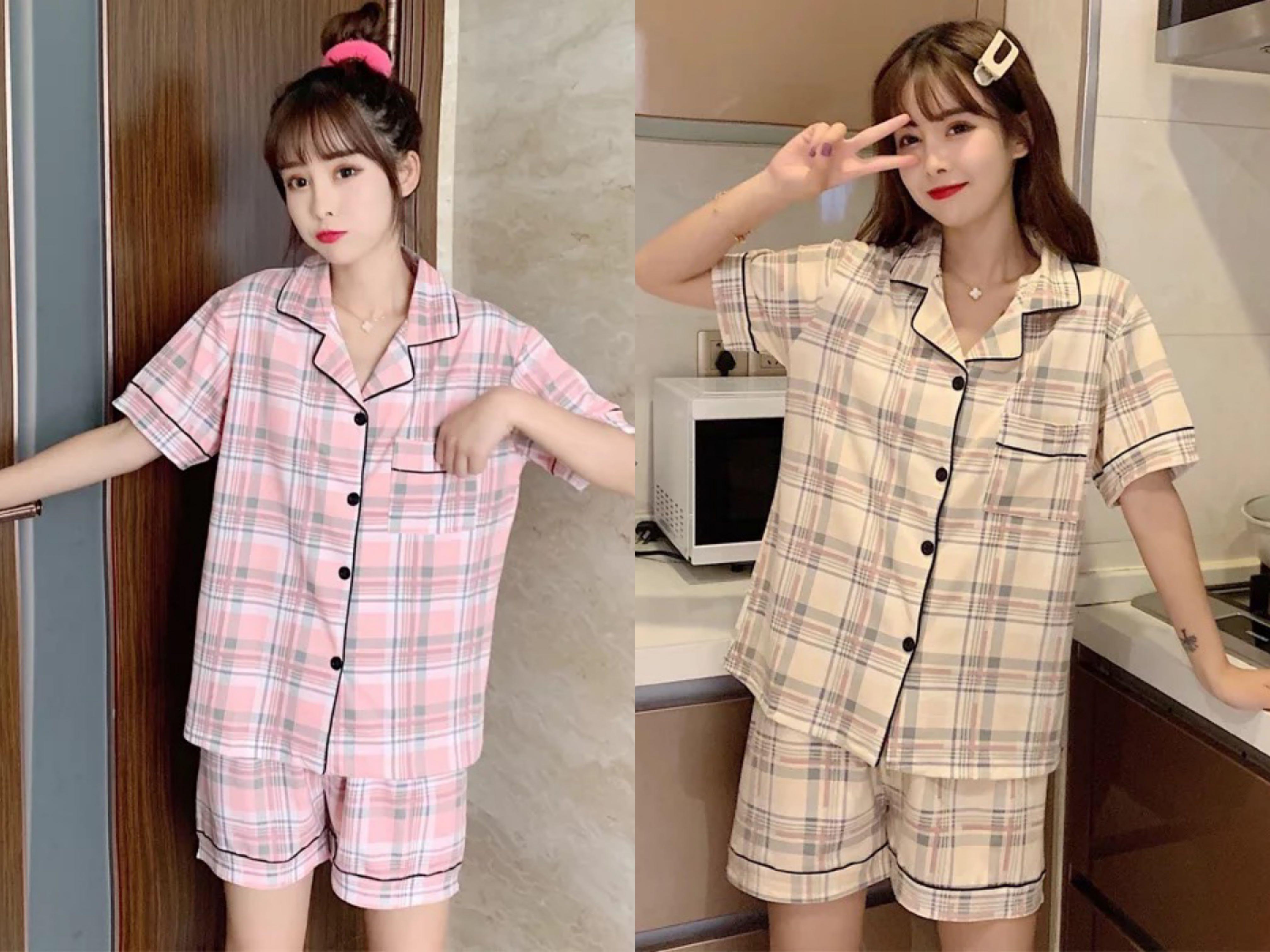 READY STOCK （m-xxl）Women Cute Pajamas Pyjamas Set Homeliving Sleepwear  Lingerie Set Night Wear