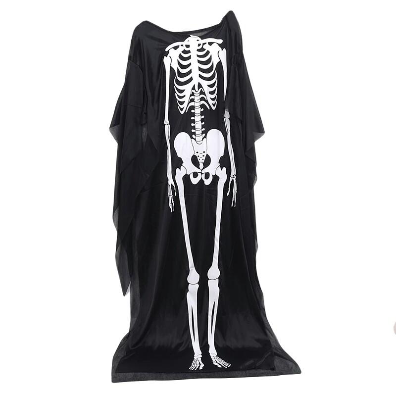 Skeleton Costume Scary Halloween Costume Crossdresser Skull Cape Robe ...