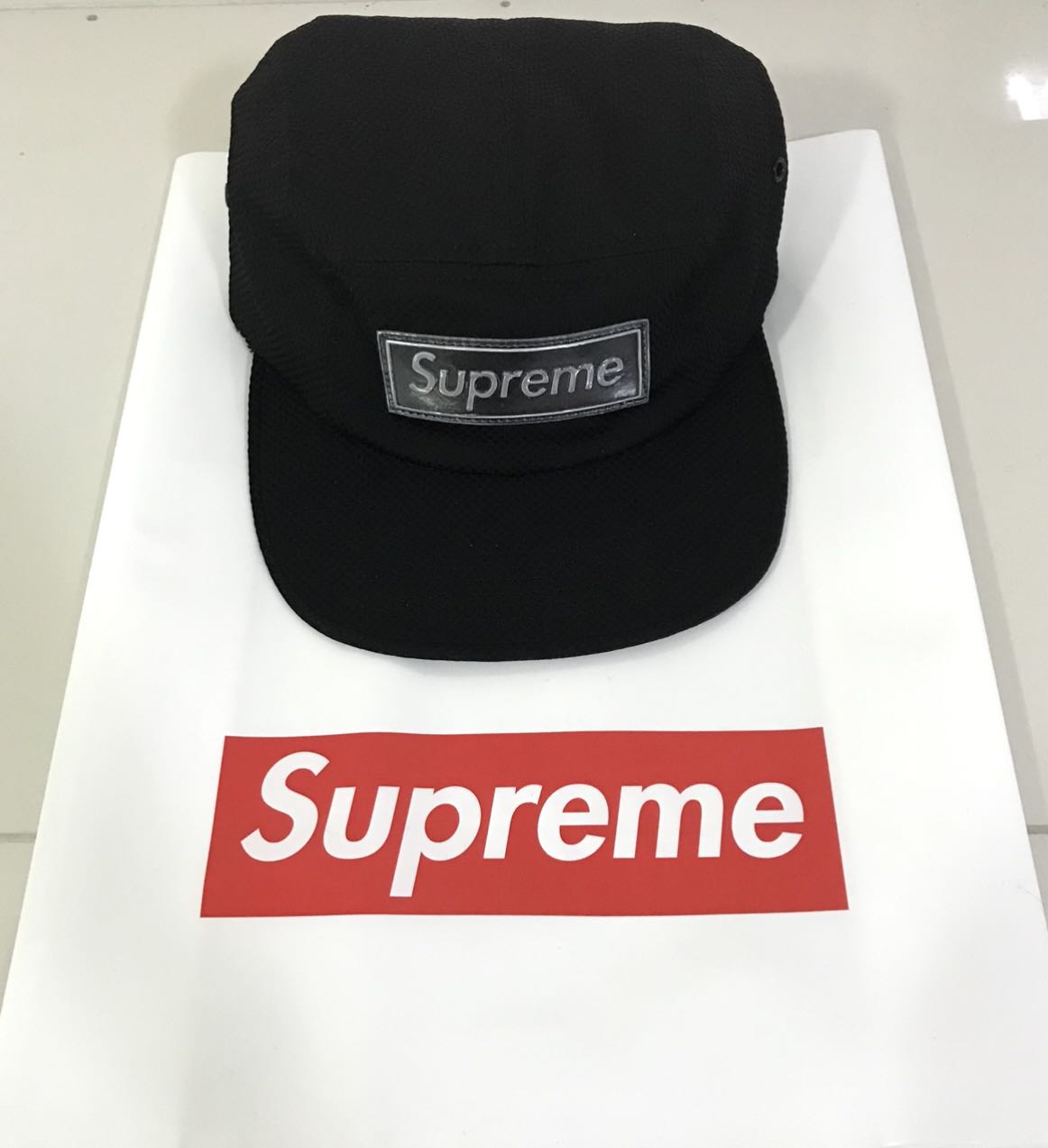 Supreme nylon pique camp cap black 2025
