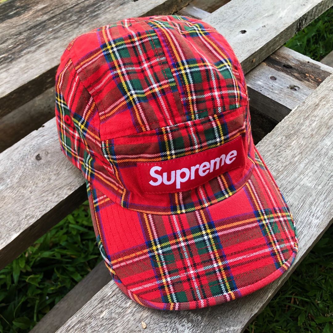 supreme plaid camp cap