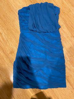 Strapless Teal blue dress