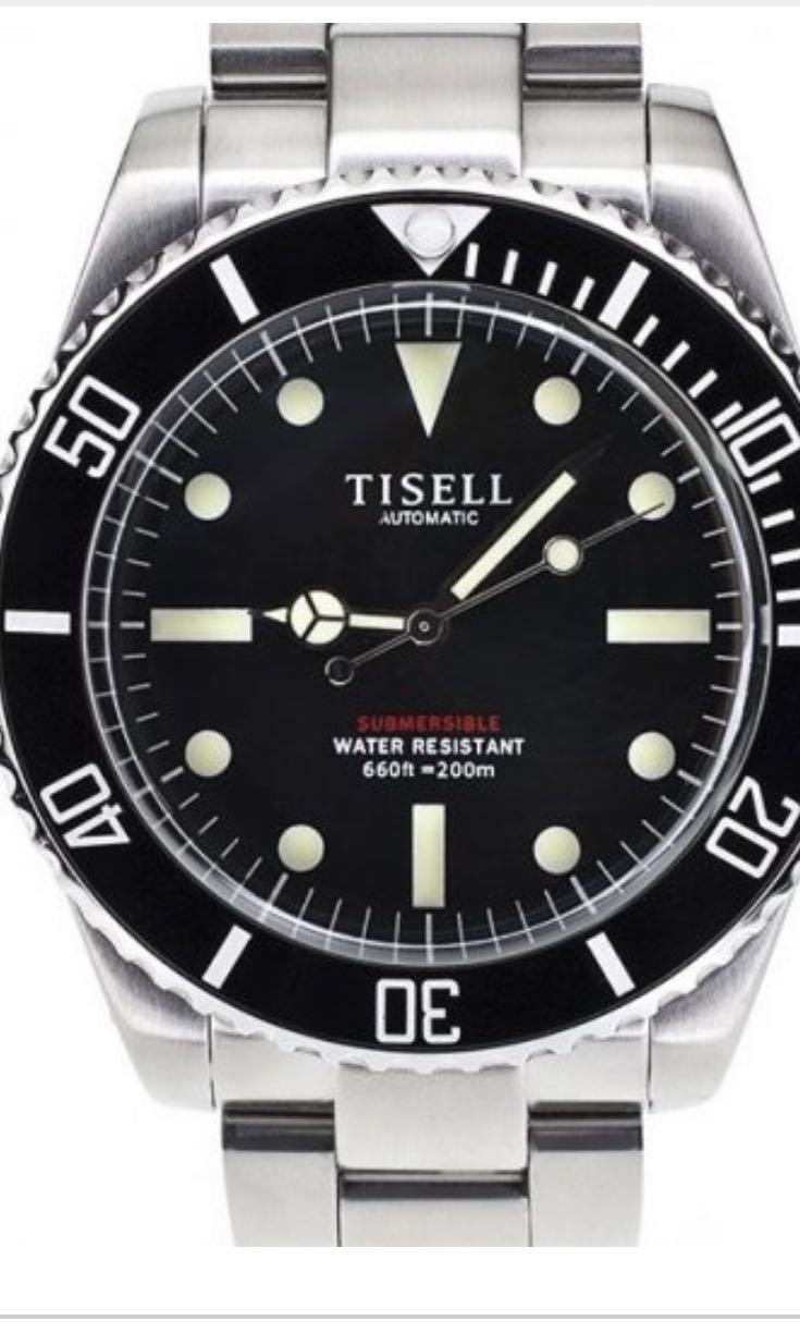 Tisell automatic vintage diver 40mm without date Luxury Watches