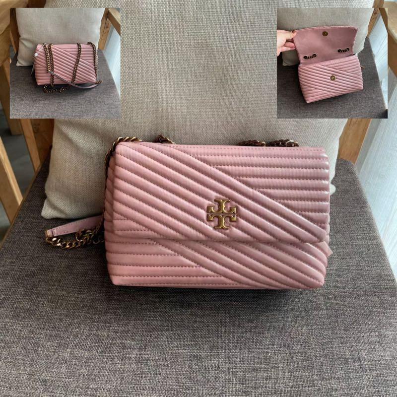 TORY BURCH Kira Chevron Glazed Small Convertible Shoulder Bag 84190 Pink  Magnolia, Women's Fashion, Bags & Wallets, Cross-body Bags on Carousell