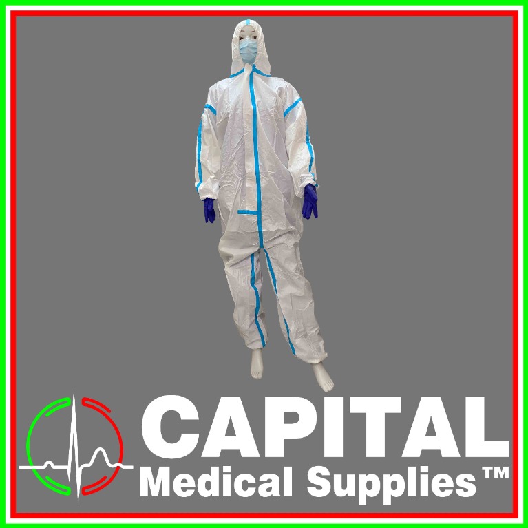 WINGUARD, Bunny PPE, Hazmat Suit, Blue Line, 1pc, Health & Nutrition ...