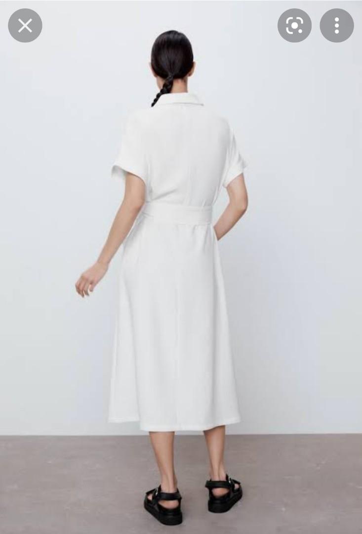 Zara belted shirt dress, Fesyen Wanita 