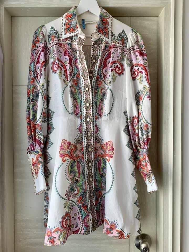 Zimmermann ninety six paisley dress on sale