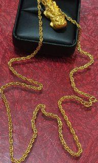 18k gold necklace with 24k gold piyao pendant