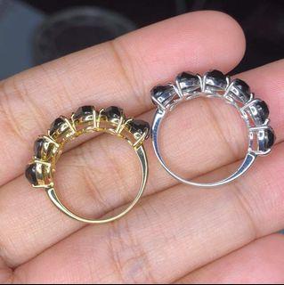 18k Japan black onyx diamond ring