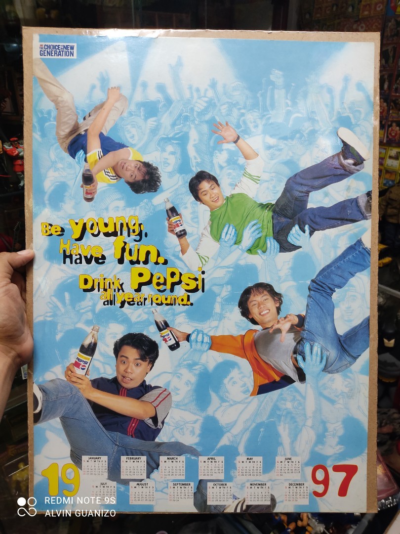 1997 Pepsi EHEADS original calendar poster, Hobbies & Toys, Memorabilia & Collectibles, Vintage