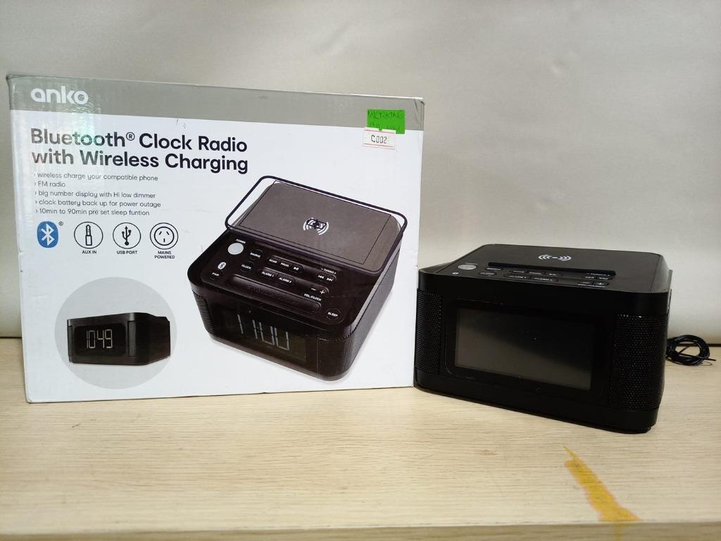 ANKO BLUETOOTH CLOCK RADIO WITH WIRELESS CHARGING!, Furniture & Home Living, Home Decor, Clocks