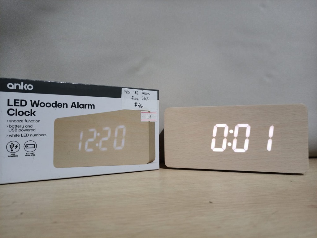ANKO LED WOODEN ALARM CLOCK!, Furniture & Home Living, Home Decor
