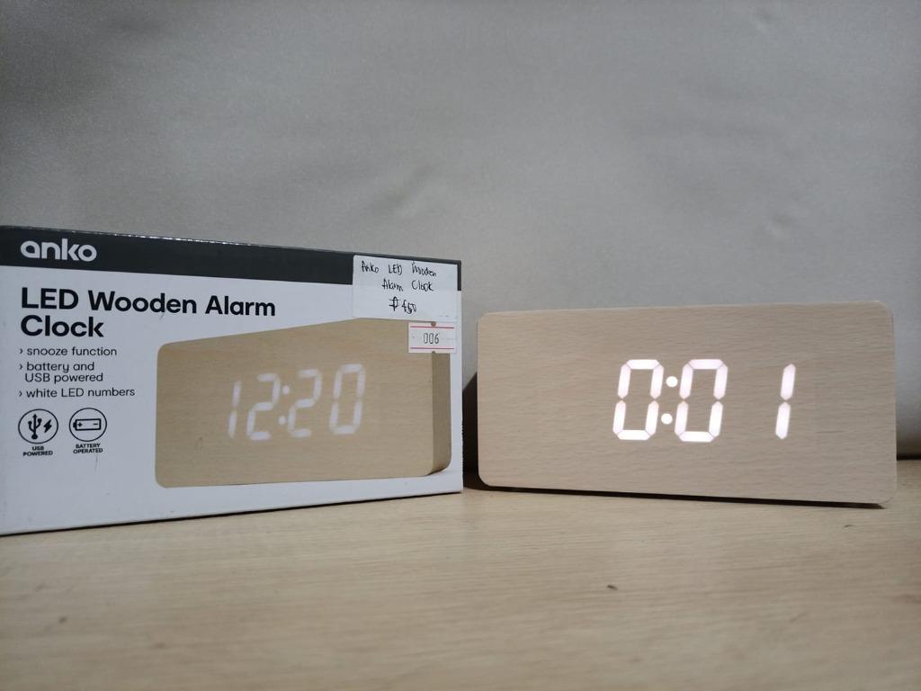 ANKO LED WOODEN ALARM CLOCK!, Furniture & Home Living, Home Decor